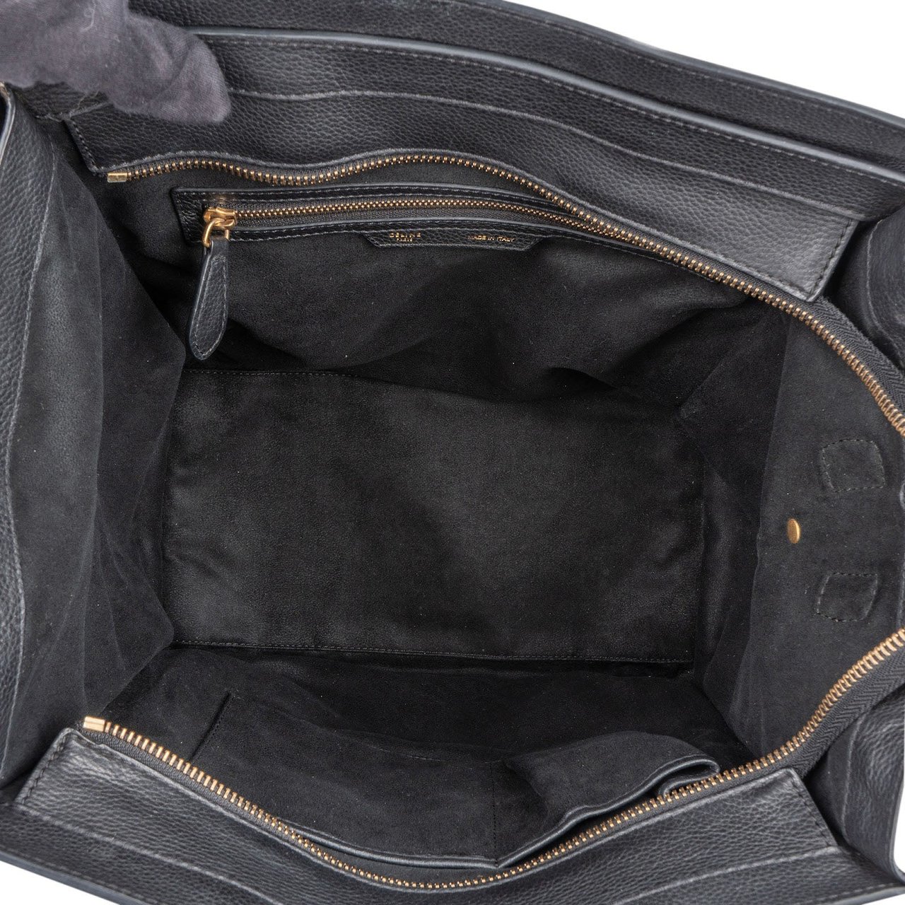 Celine Céline Grained Calfskin Luggage Handbag Zwart