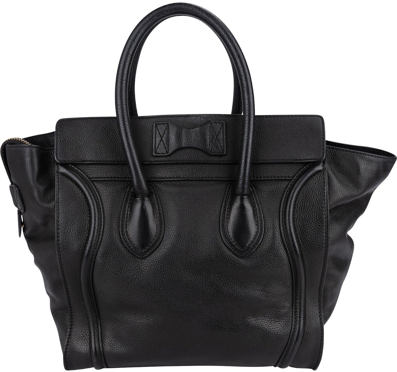 Celine Céline Grained Calfskin Luggage Handbag Zwart