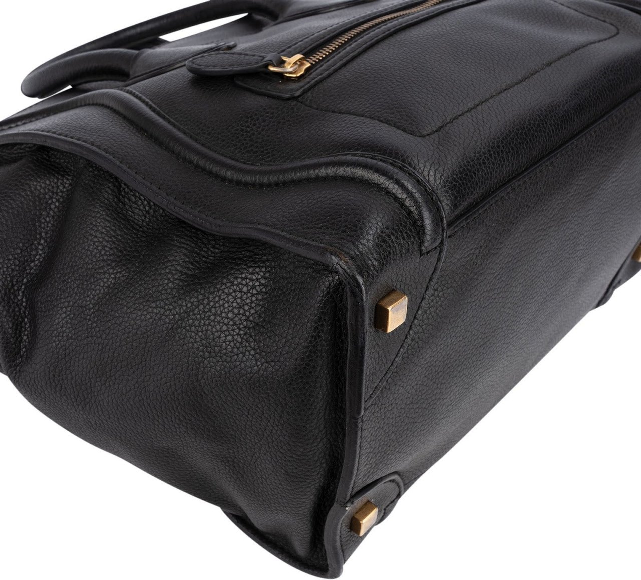 Celine Céline Grained Calfskin Luggage Handbag Zwart