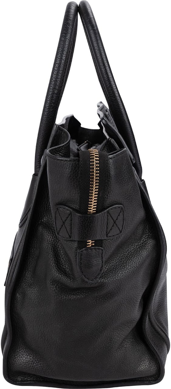 Celine Céline Grained Calfskin Luggage Handbag Zwart