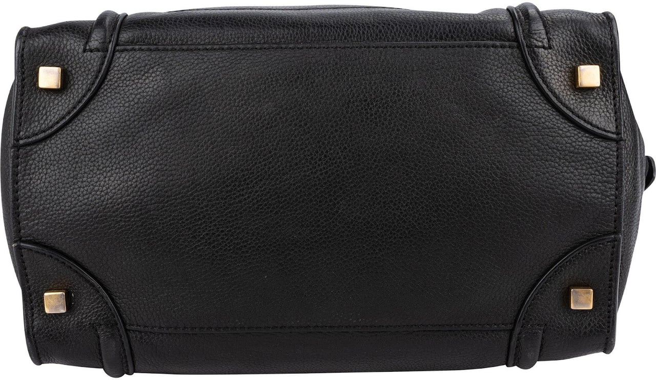 Celine Céline Grained Calfskin Luggage Handbag Zwart