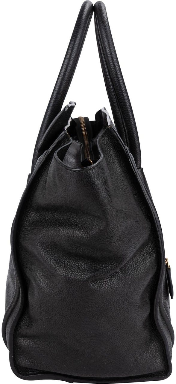 Celine Céline Grained Calfskin Luggage Handbag Zwart