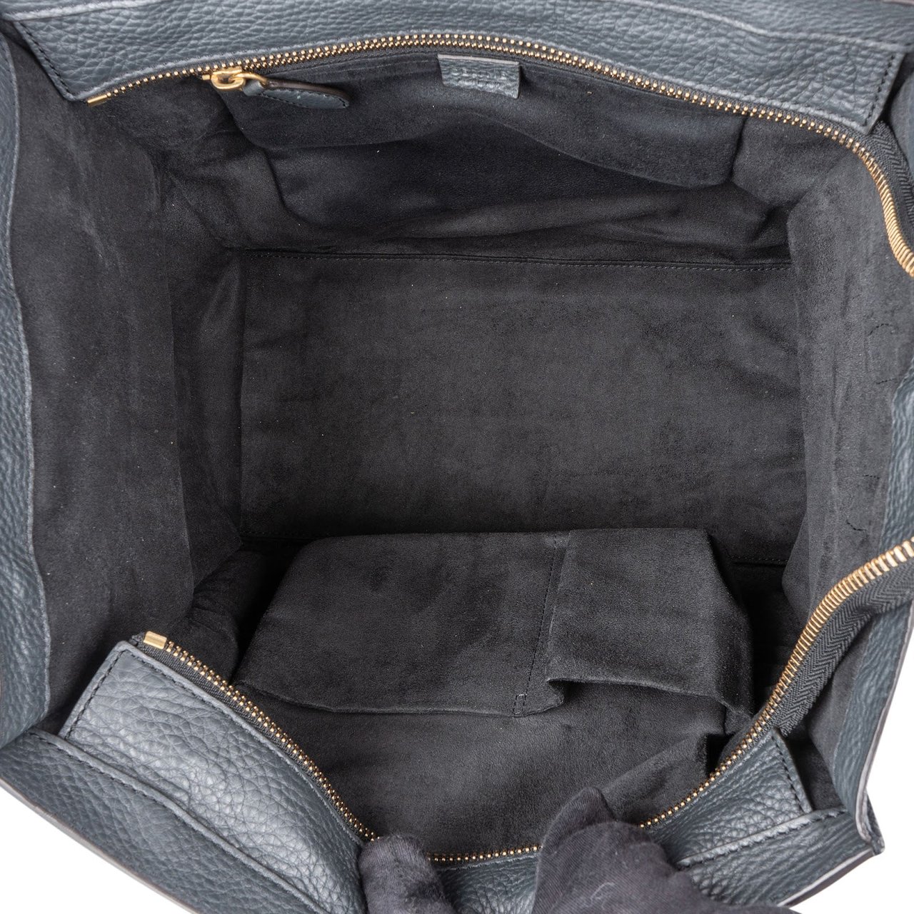 Celine Céline Grained Calfskin Luggage Handbag Zwart