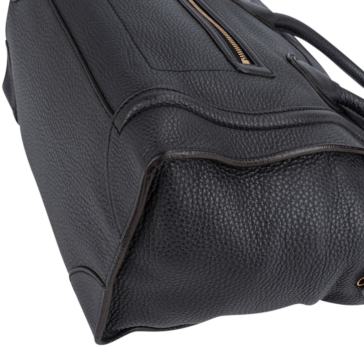 Celine Céline Grained Calfskin Luggage Handbag Zwart