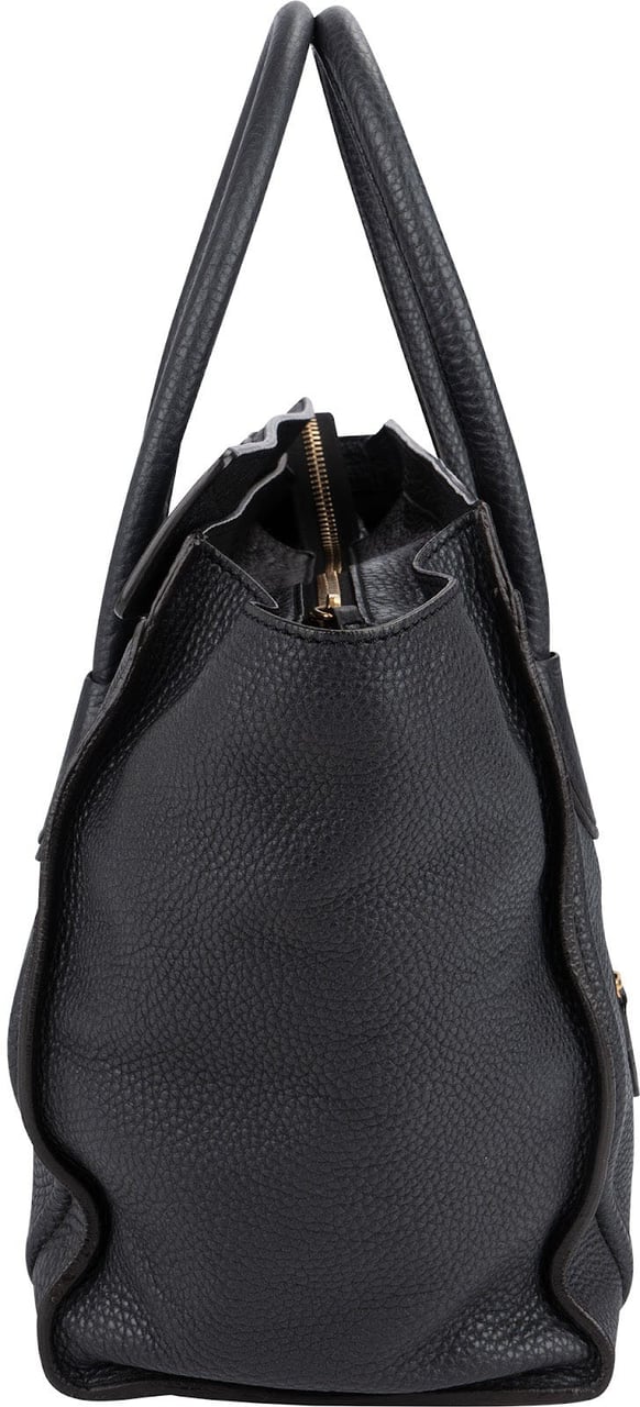 Celine Céline Grained Calfskin Luggage Handbag Zwart