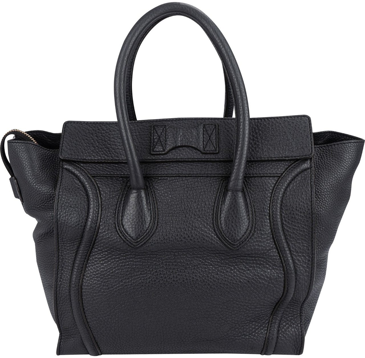 Celine Céline Grained Calfskin Luggage Handbag Zwart