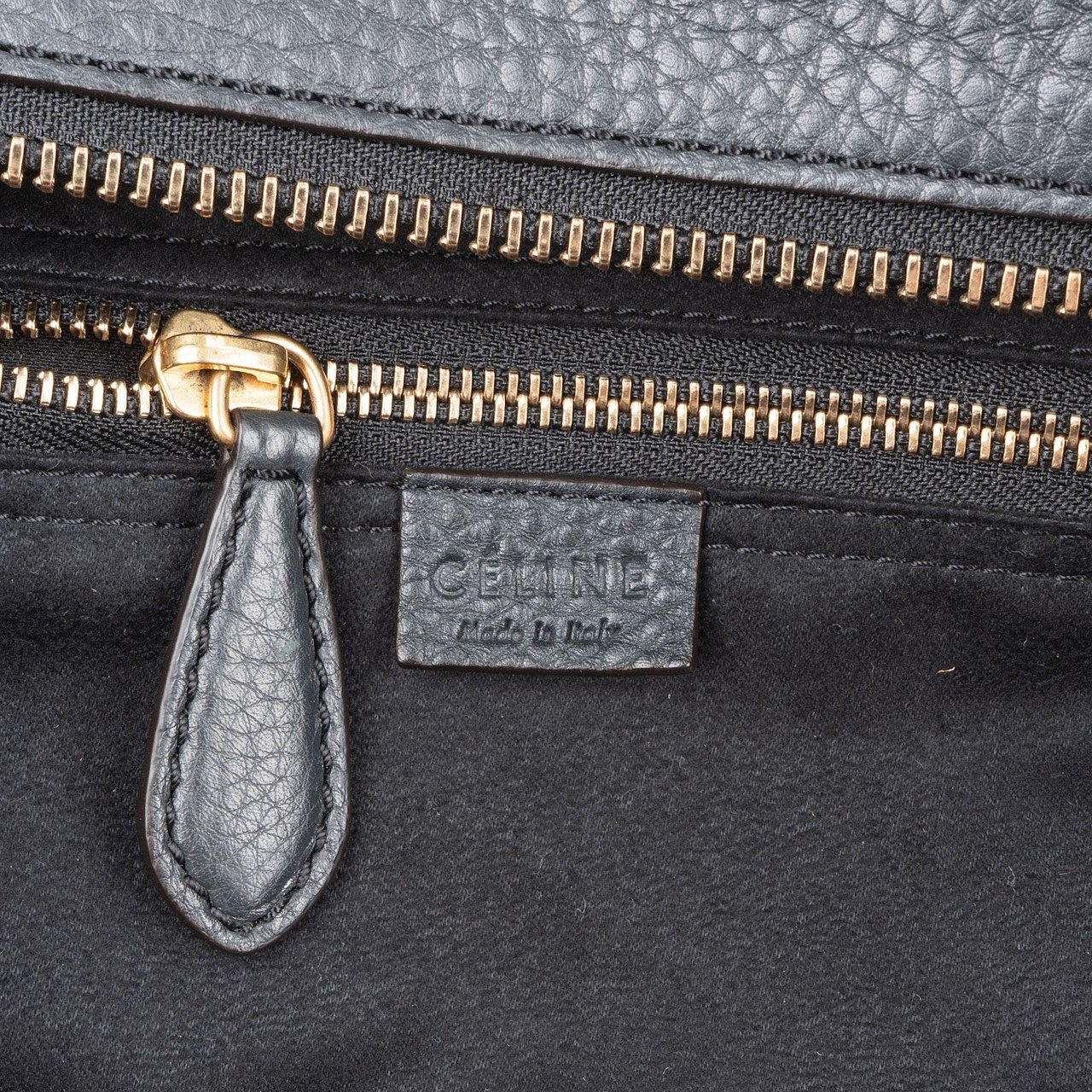 Celine Céline Grained Calfskin Luggage Handbag Zwart