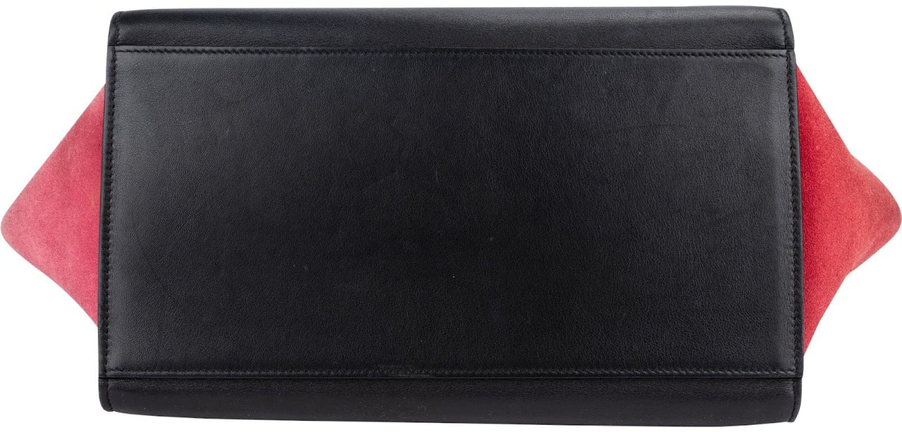 Celine Tricolor Suede Leather Trapeze Handbag Zwart
