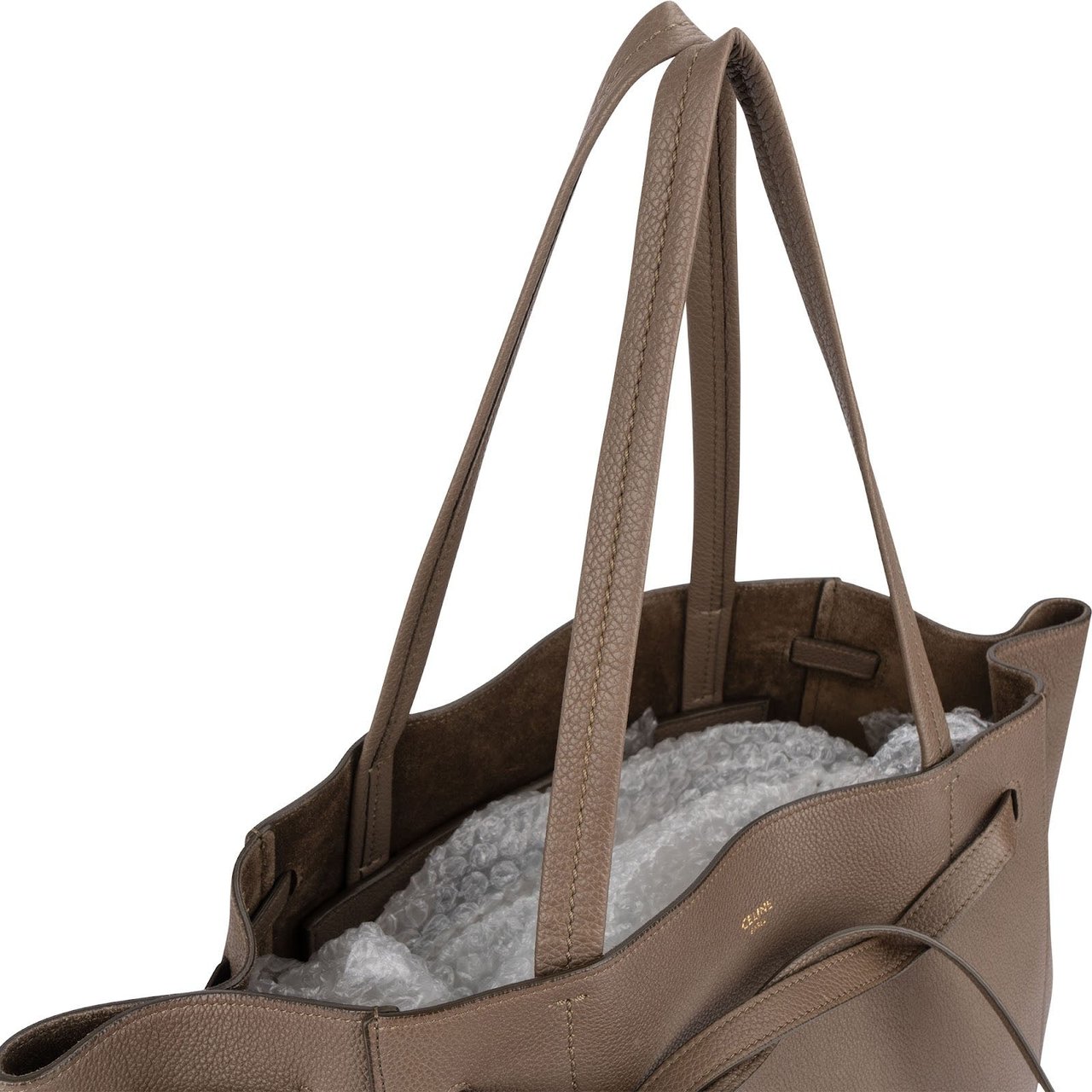 Celine Taupe Grained Calfskin Phantom Cabas Shoulder Bag Taupe