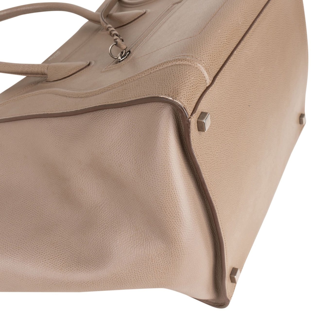 Celine Céline Taupe Grained Leather Phantom Handbag Beige