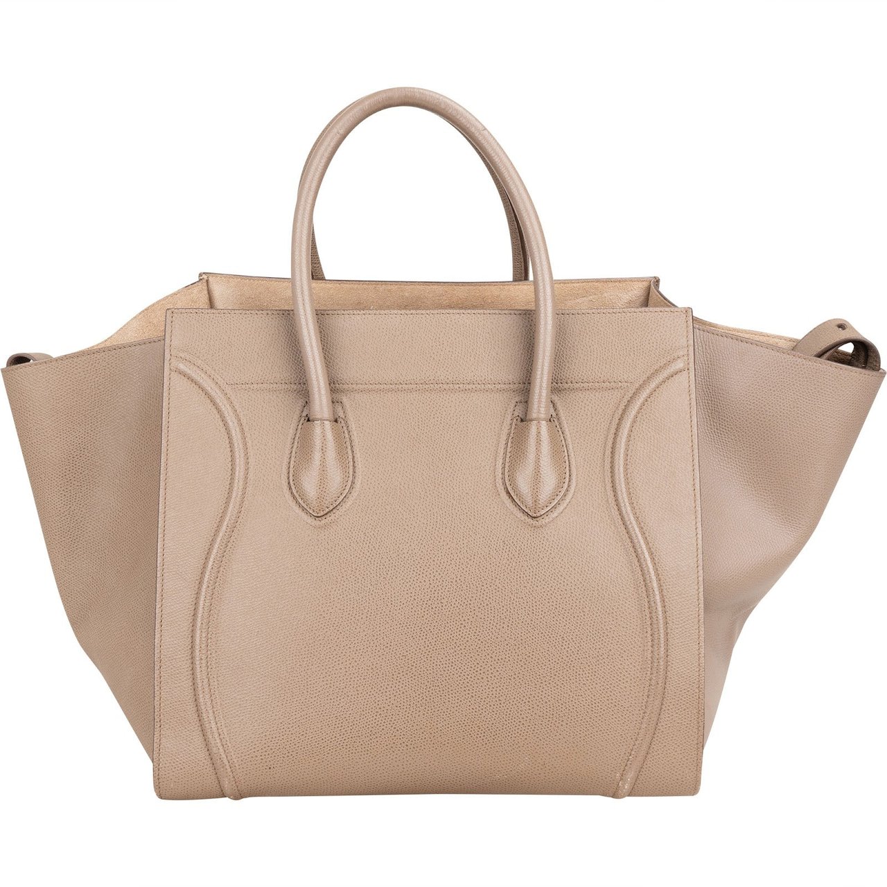 Celine Céline Taupe Grained Leather Phantom Handbag Beige