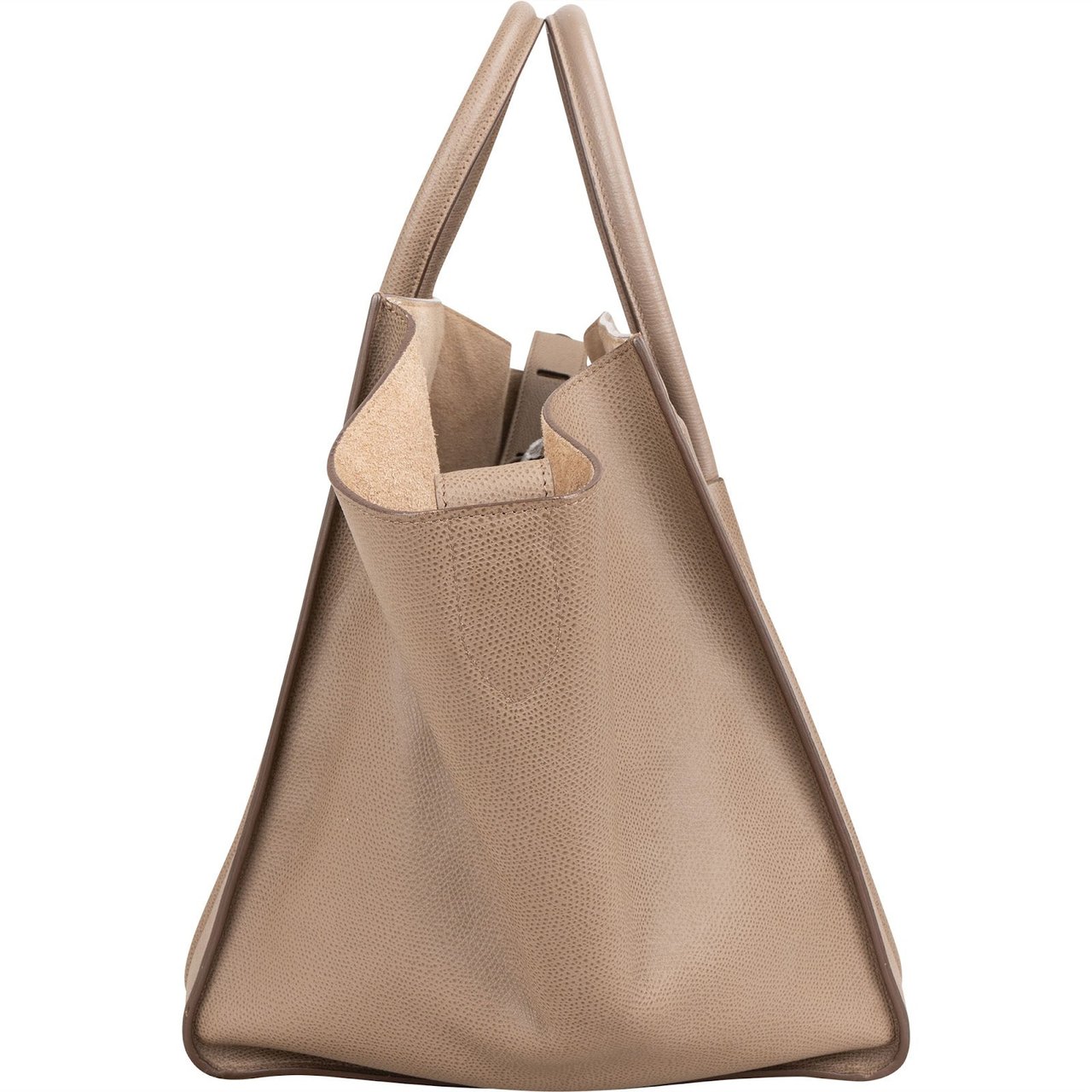 Celine Céline Taupe Grained Leather Phantom Handbag Beige