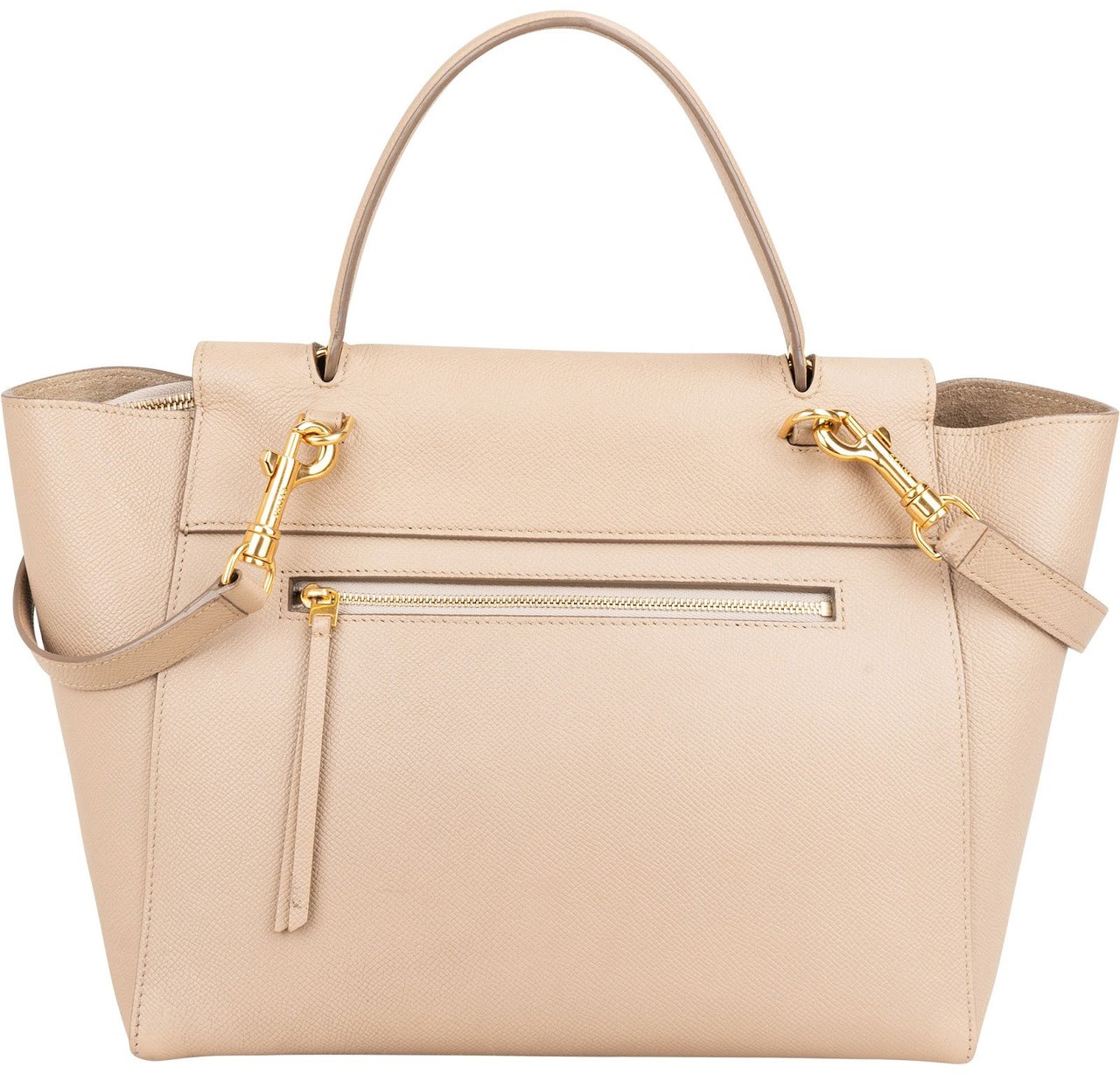 Celine Céline Beige Grained Leather Belt Handbag Beige