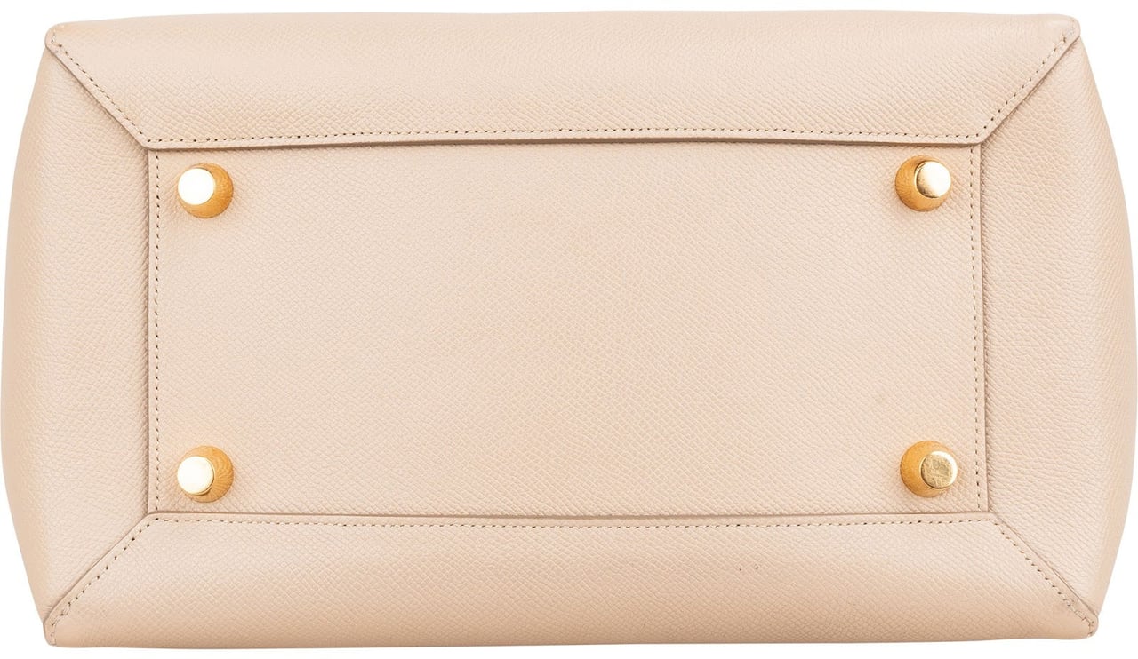 Celine Céline Beige Grained Leather Belt Handbag Beige