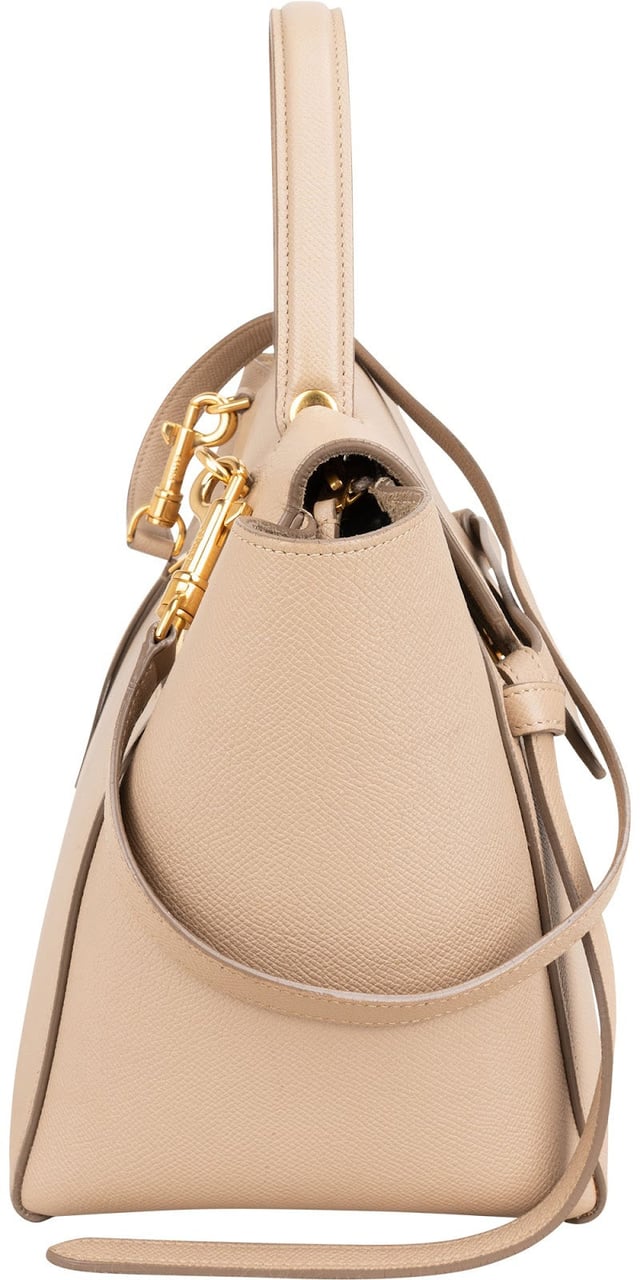 Celine Céline Beige Grained Leather Belt Handbag Beige