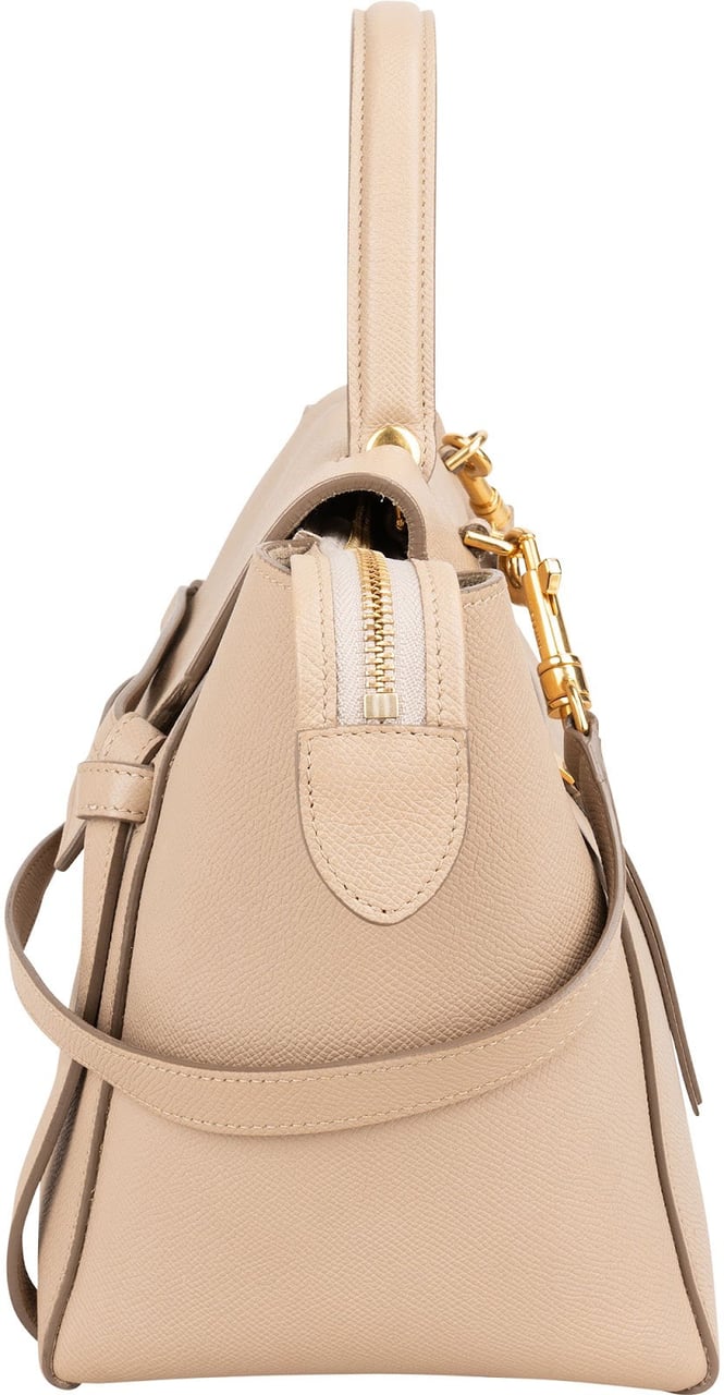 Celine Céline Beige Grained Leather Belt Handbag Beige