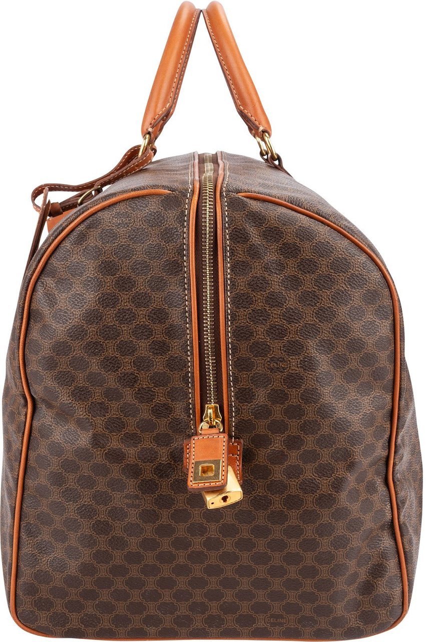 Celine Monorgam Macadam Canvas Boston 50 Travel Bag Bruin