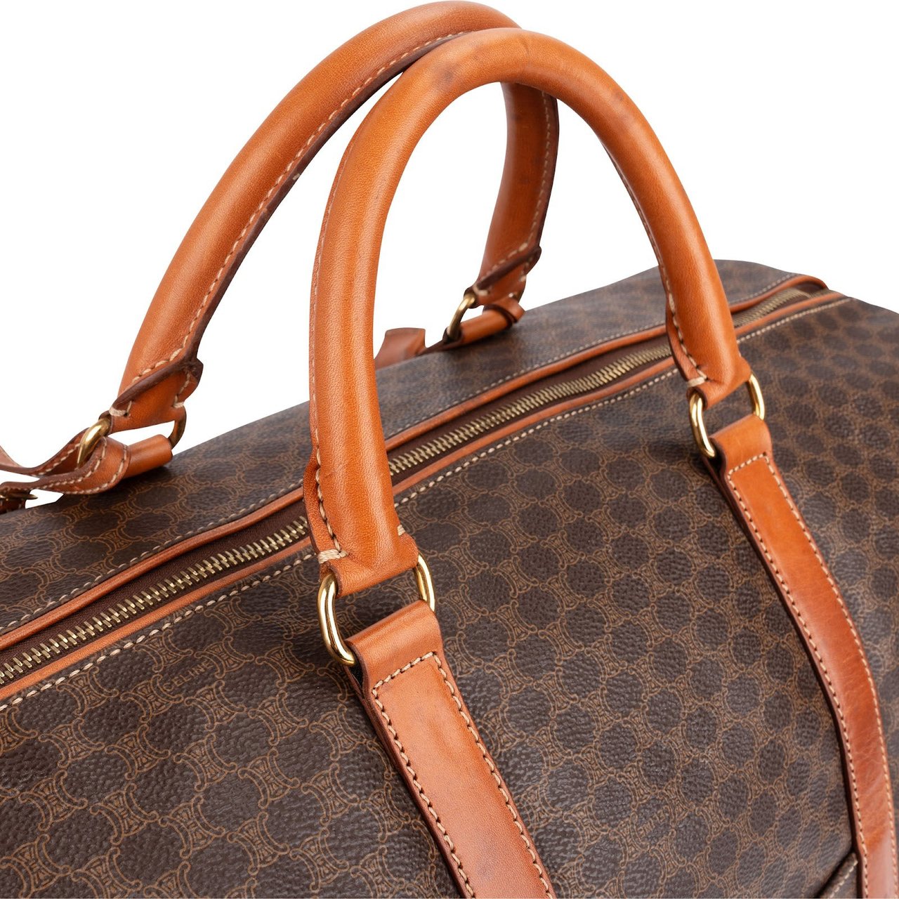 Celine Monorgam Macadam Canvas Boston 50 Travel Bag Bruin