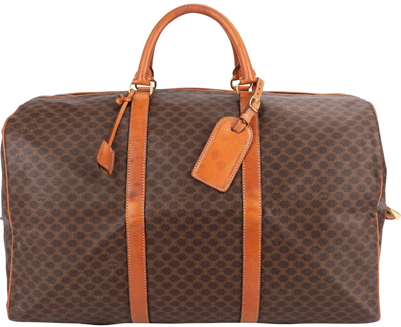 Celine Monorgam Macadam Canvas Boston 50 Travel Bag Bruin