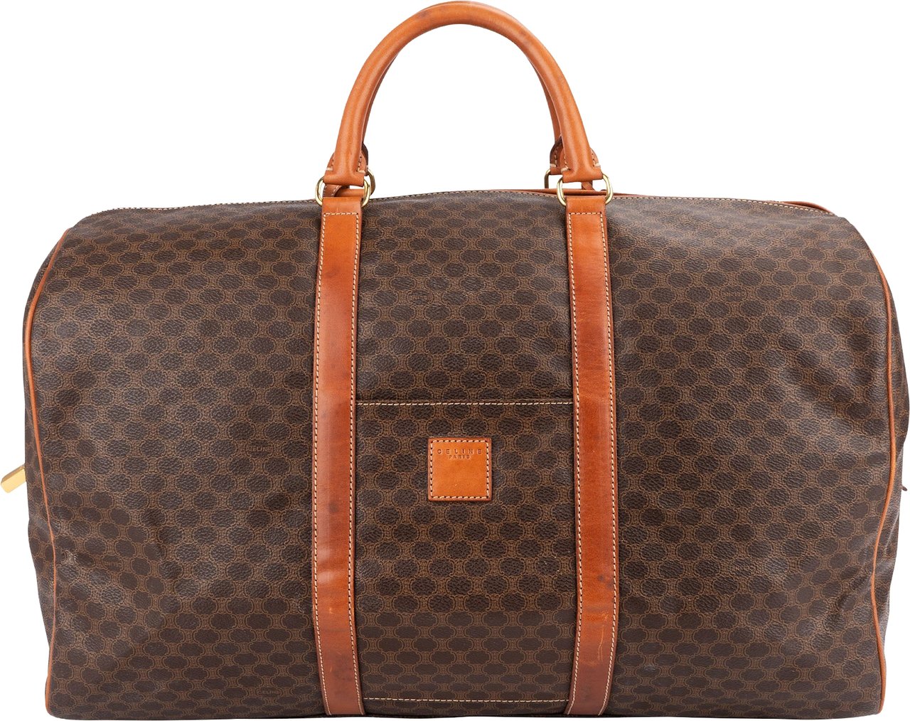 Celine Monorgam Macadam Canvas Boston 50 Travel Bag Bruin