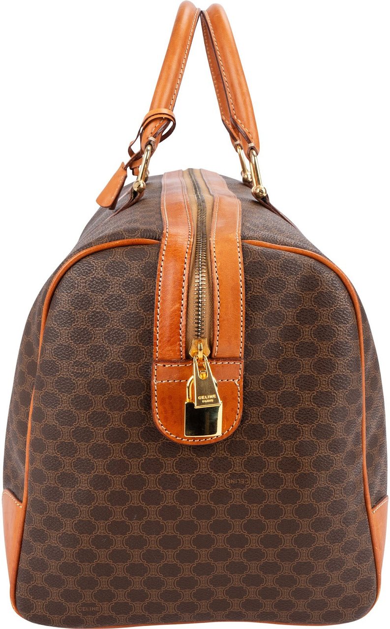 Celine Monogram Macadam Canvas Boston 45 Travel Bag Bruin