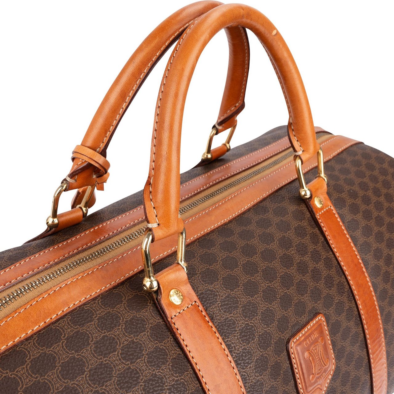 Celine Monogram Macadam Canvas Boston 45 Travel Bag Bruin