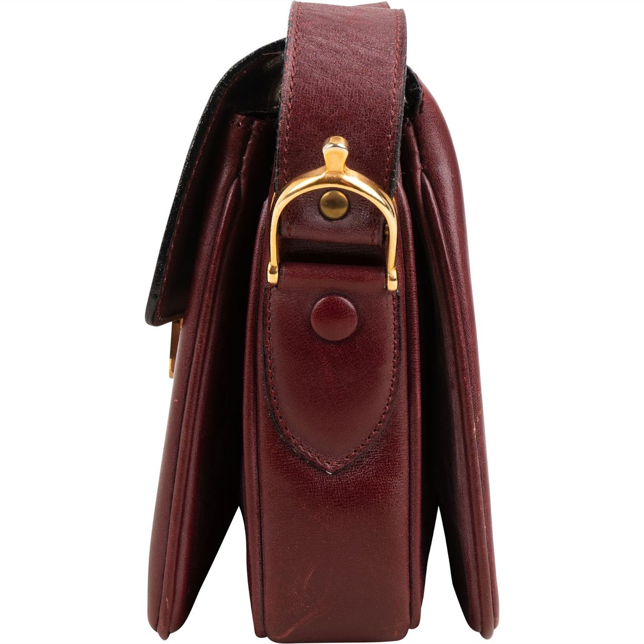 Celine Boxcalf Leather Horse Carriage Triomphe Shoulder Bag Maroon