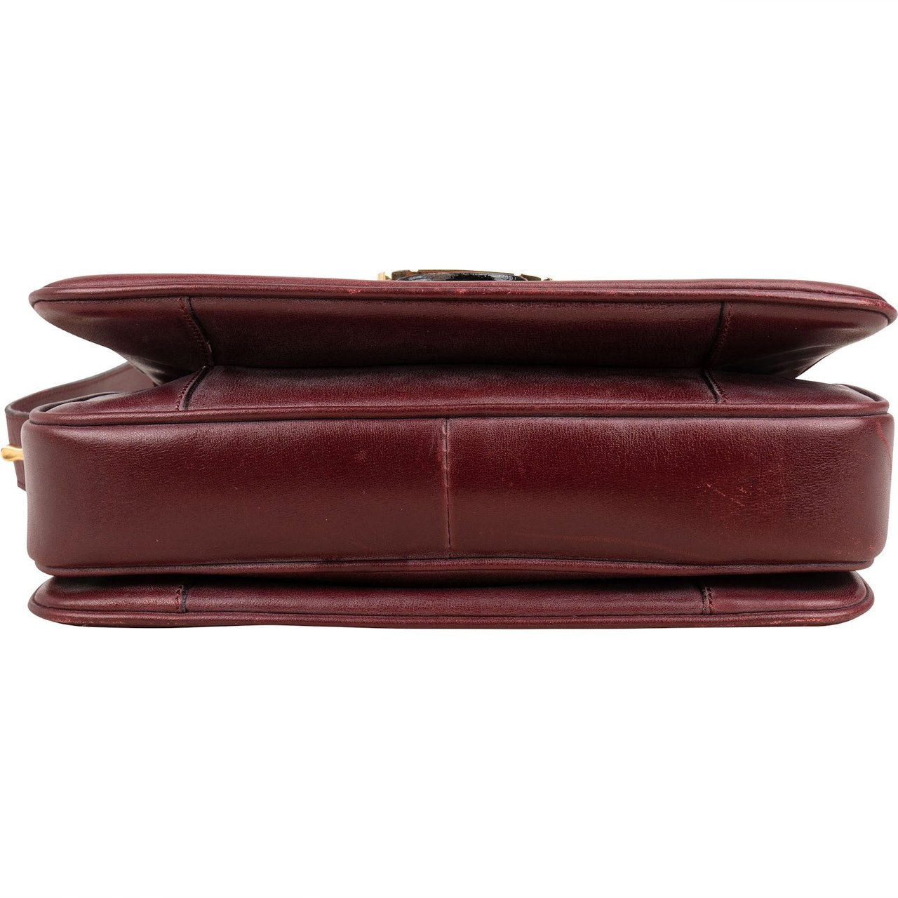 Celine Boxcalf Leather Horse Carriage Triomphe Shoulder Bag Maroon