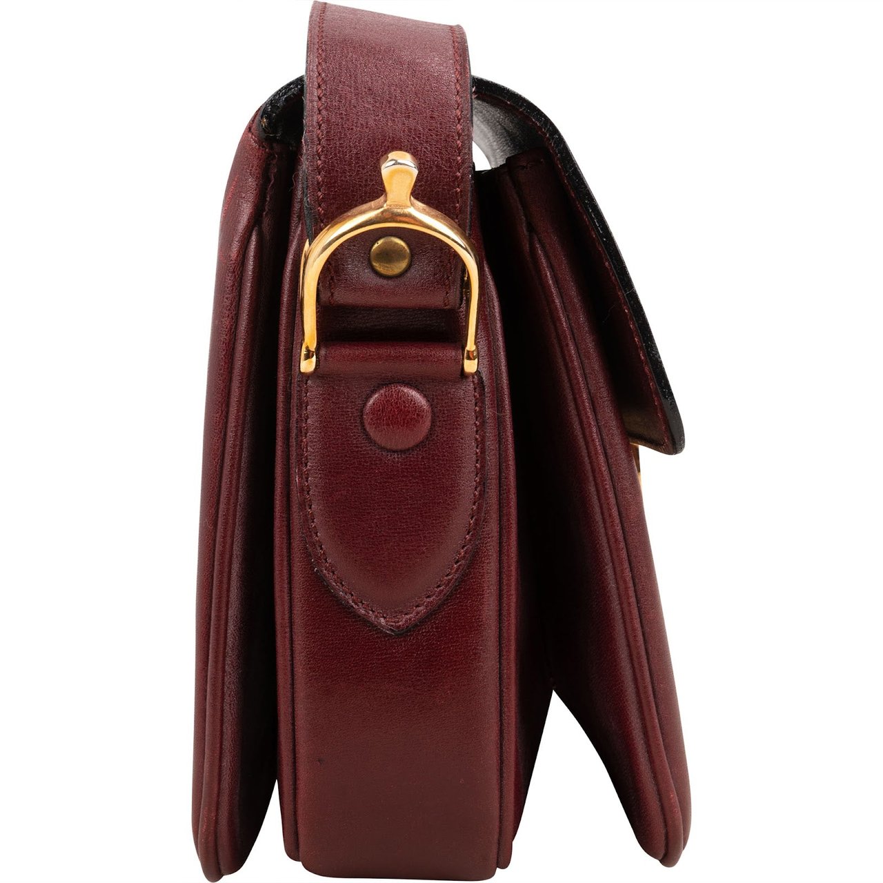 Celine Boxcalf Leather Horse Carriage Triomphe Shoulder Bag Maroon