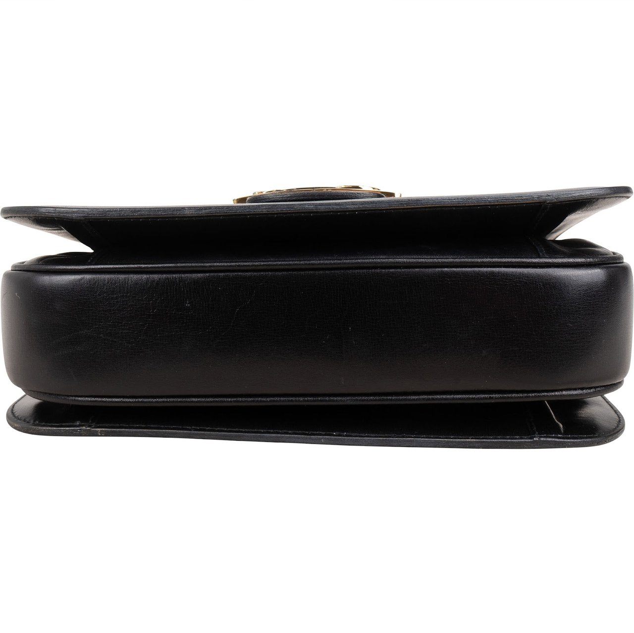 Celine Boxcalf Leather Horse Carriage Triomphe Shoulder Bag Zwart