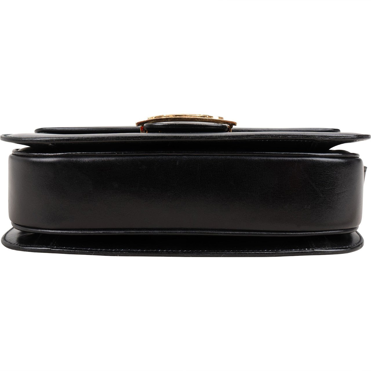Celine Boxcalf Leather Horse Carriage Triomphe Shoulder Bag Zwart