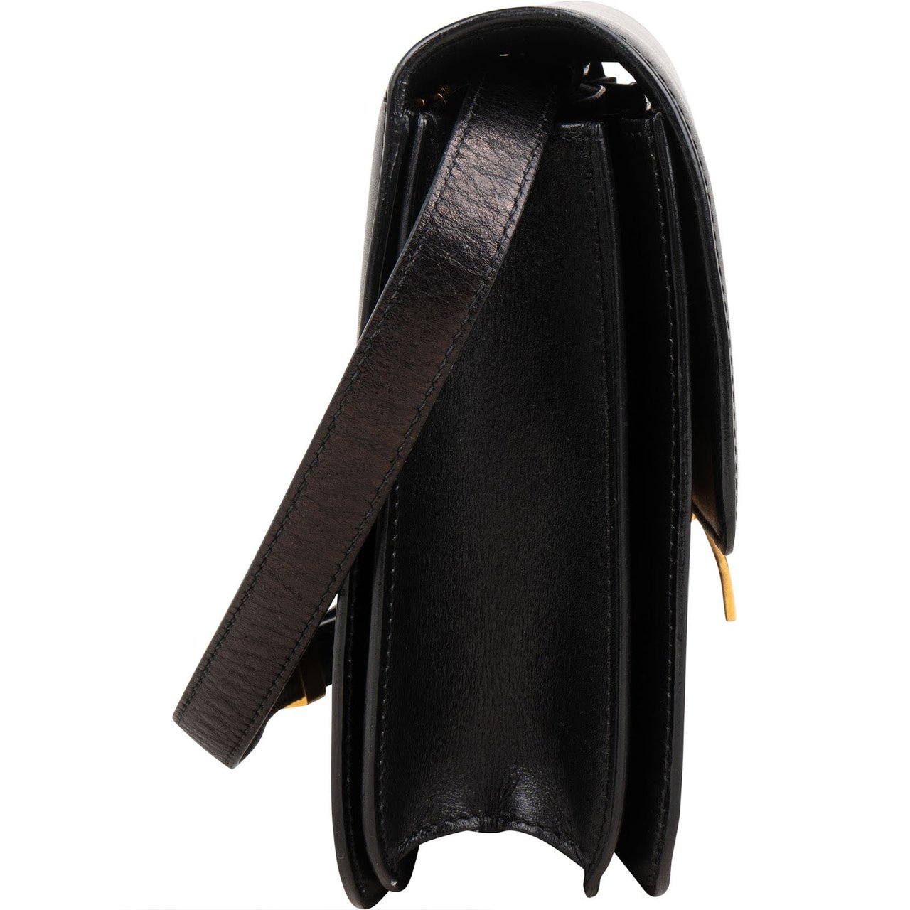 Celine Boxcalf Leather Seesaw Lock Triomphe Classic Box Crossbody Bag Zwart