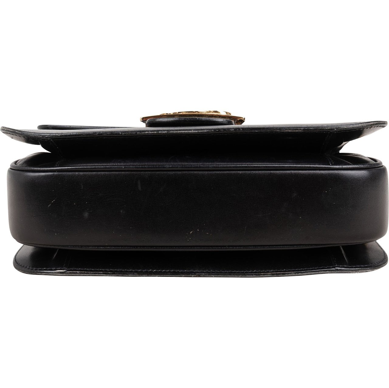 Celine Boxcalf Leather Horse Carriage Triomphe Shoulder Bag Zwart