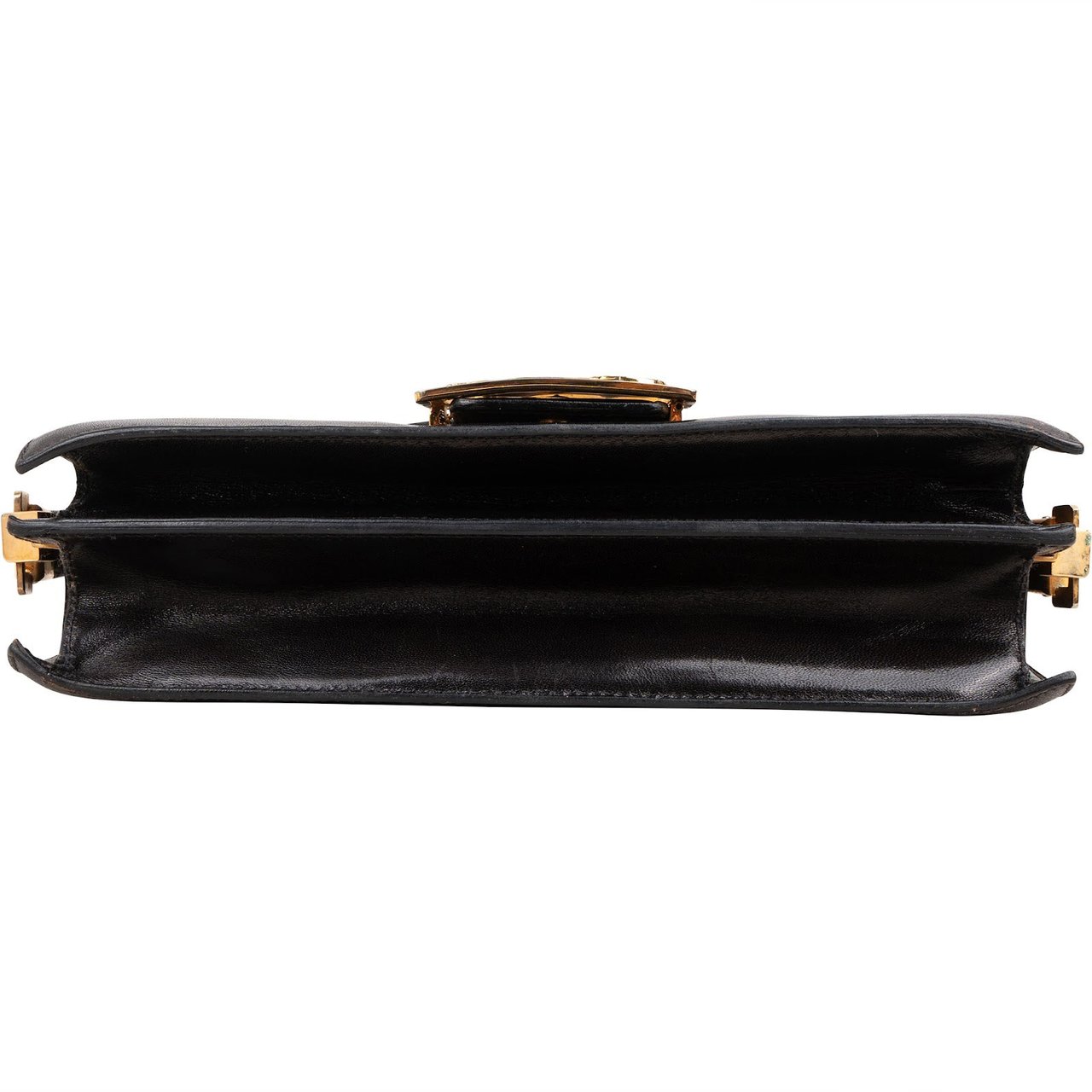 Celine Boxcalf Leather Horse Carriage Triomphe Shoulder Bag Zwart