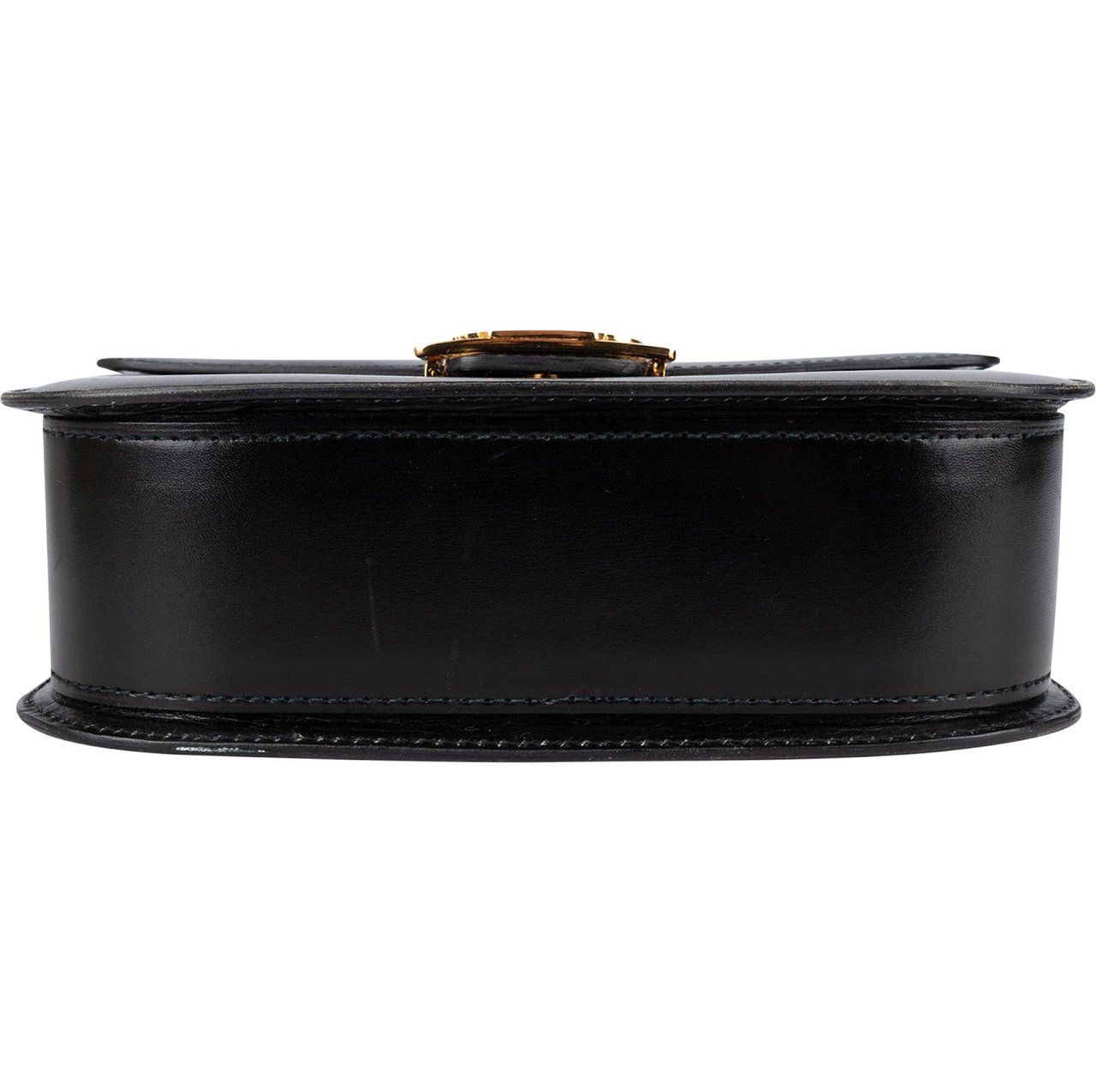 Celine Boxcalf Leather Horse Carriage Triomphe Crossbody Bag Zwart
