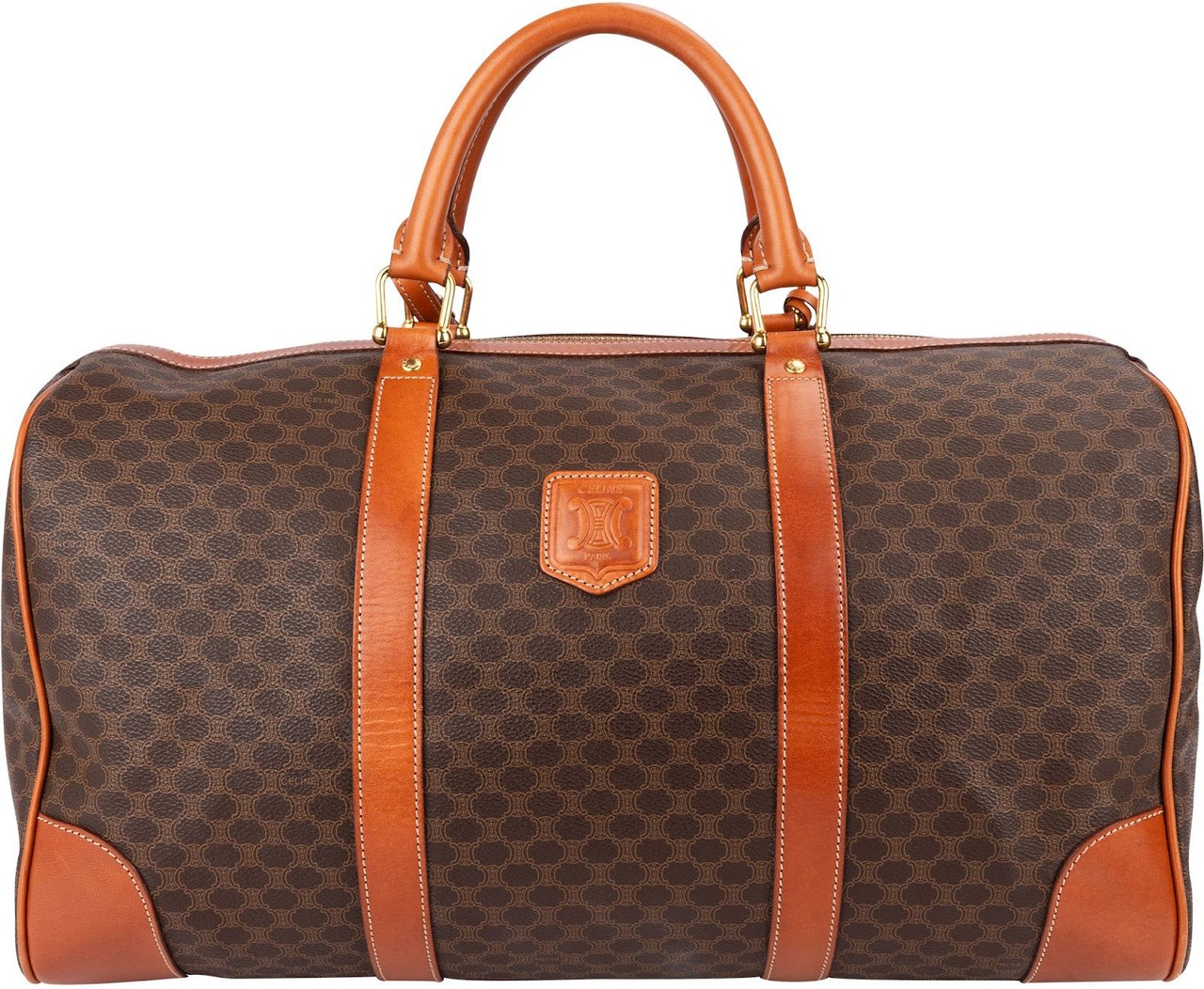 Celine Monogram Macadam Canvas Boston 45 Travel Bag Bruin