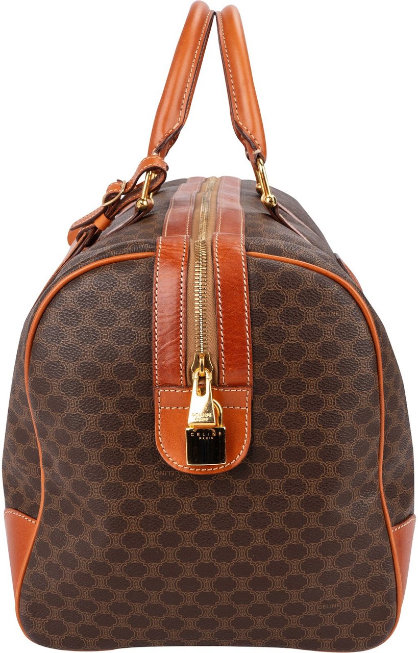 Celine Monogram Macadam Canvas Boston 45 Travel Bag Bruin