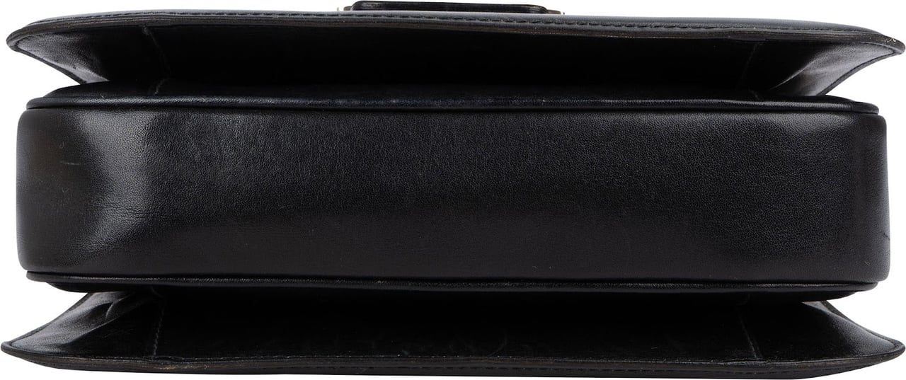 Celine Céline Back Boxcalf Horse Carriage Triomphe Shoulder Bag Zwart