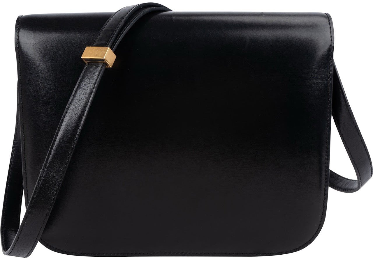 Celine Boxcalf Classic Box Medium Crossbody Bag Zwart