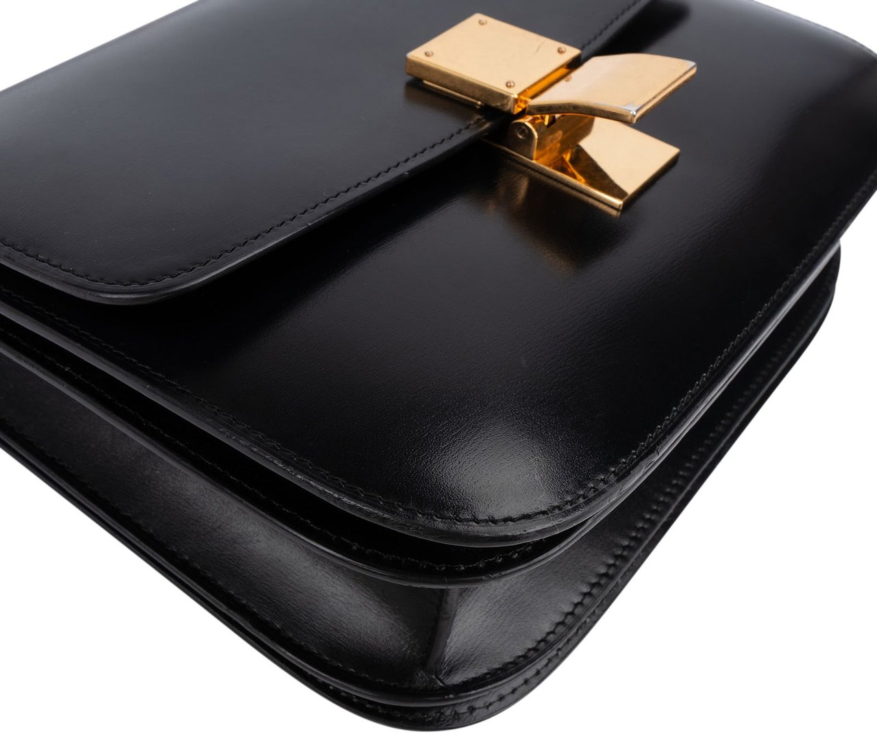 Celine Boxcalf Classic Box Medium Crossbody Bag Zwart
