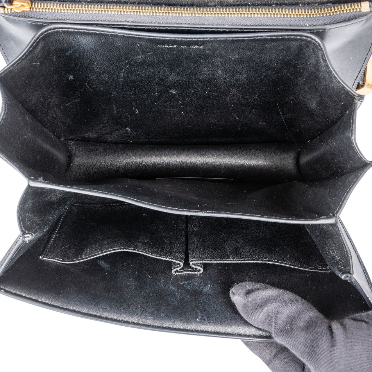 Celine Boxcalf Classic Box Medium Crossbody Bag Zwart
