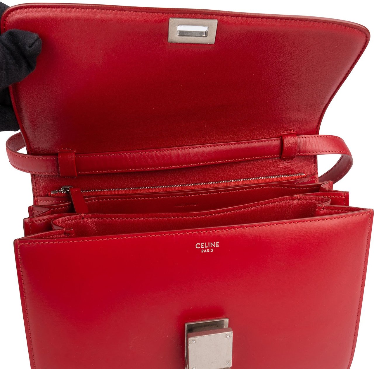 Celine Boxcalf Classic Box Medium Crossbody Bag Rood