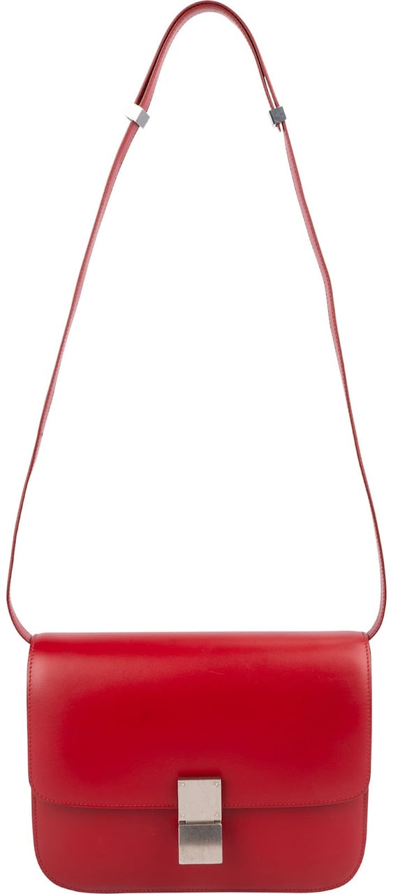 Celine Boxcalf Classic Box Medium Crossbody Bag Rood
