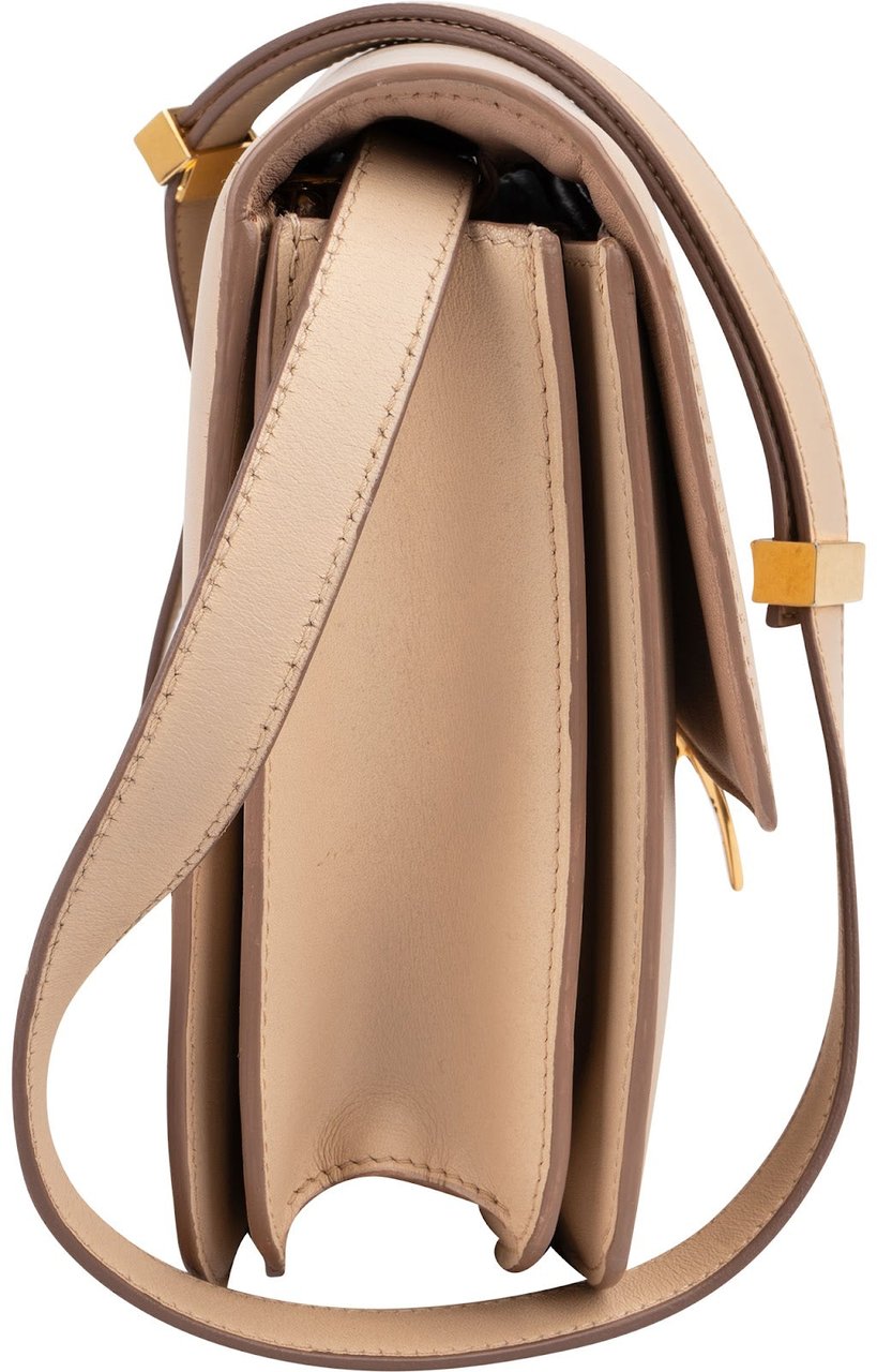Celine Boxcalf Classic Box Medium Crossbody Bag Beige