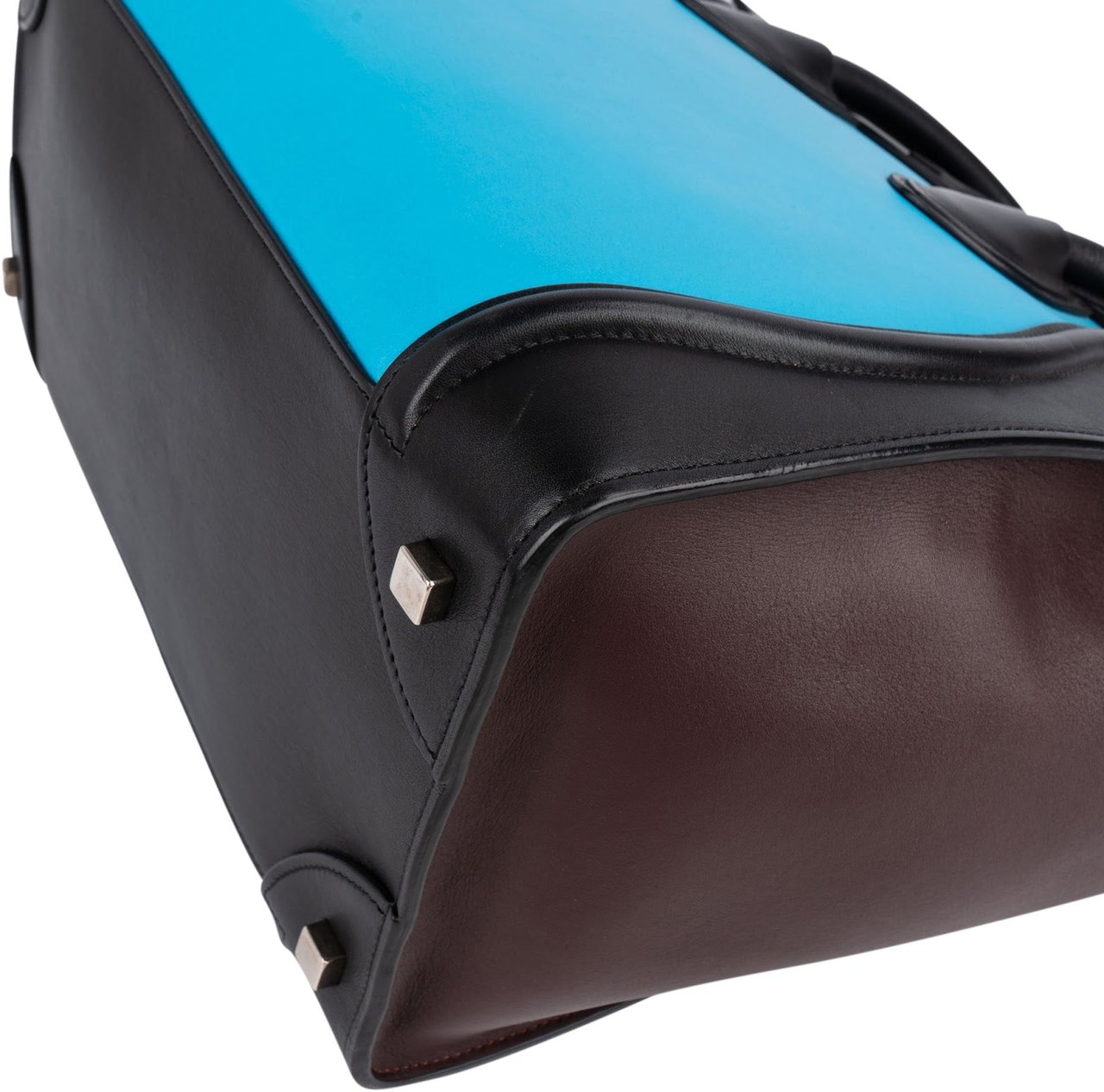 Celine Céline TricolorLeather Luggage Handbag Zwart
