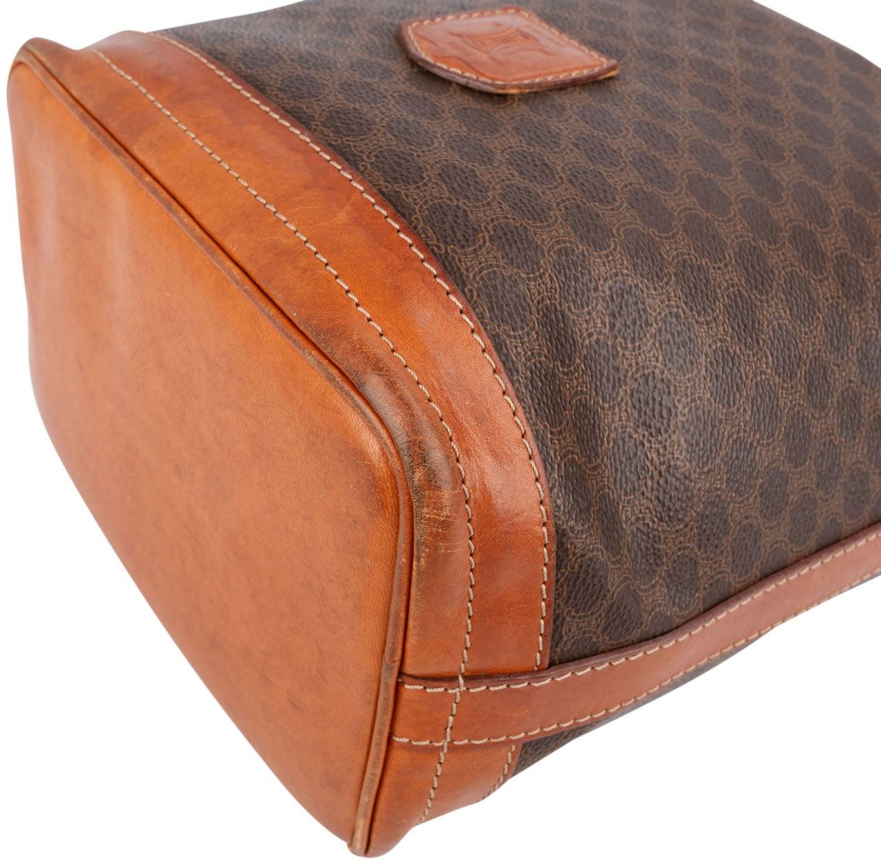 Celine Monogram Macadam Canvas Bucket Shoulder Bag Bruin