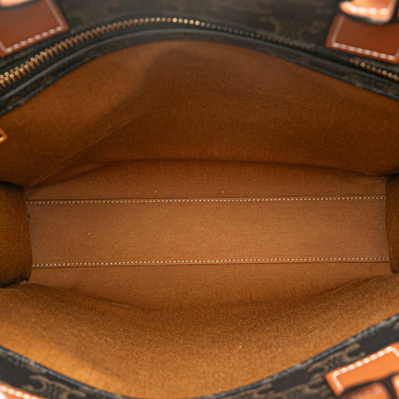 Celine Small Paris Print Triomphe Coated Canvas Vertical Cabas Tote Bruin