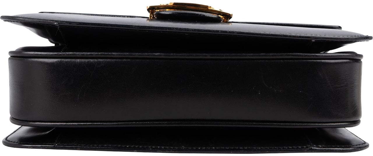 Celine Boxcalf Horse Carriage Triomphe Crossbody Bag Zwart