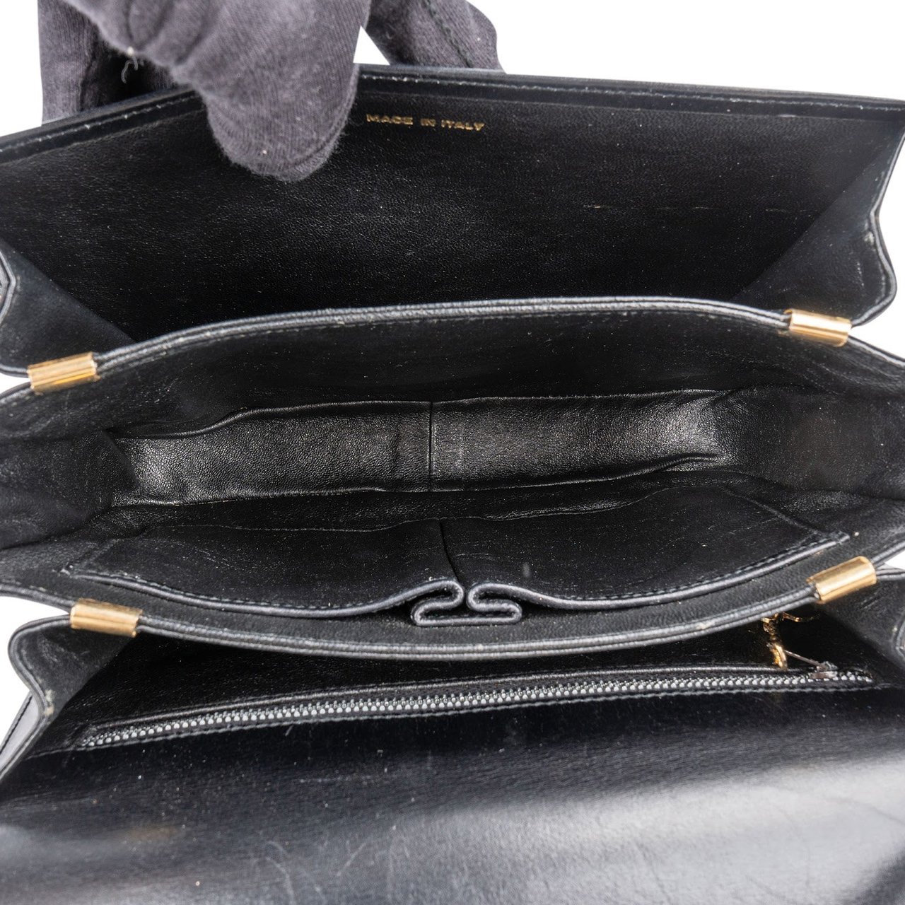 Celine Boxcalf Horse Carriage Triomphe Crossbody Bag Zwart