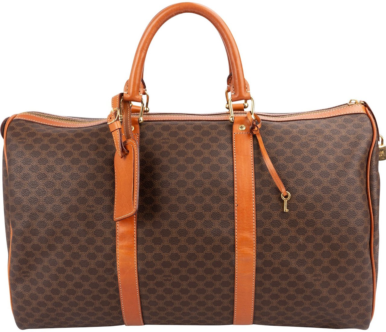Celine Monogram Macadam Canvas Boston 45 Travel Bag Bruin